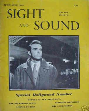 SIGHT AND SOUND (30s-90s) magazine side cover Issue 94 April/May/June 1953