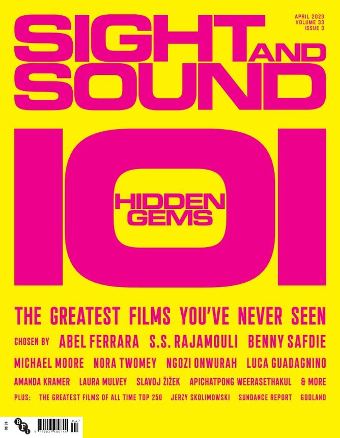 SIGHT AND SOUND magazine side cover  April 2023