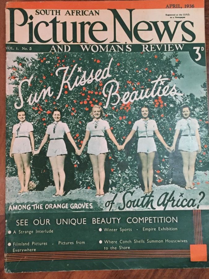 SOUTH AFRICAN PICTURE NEWS magazine side cover Issue 5  April 1936