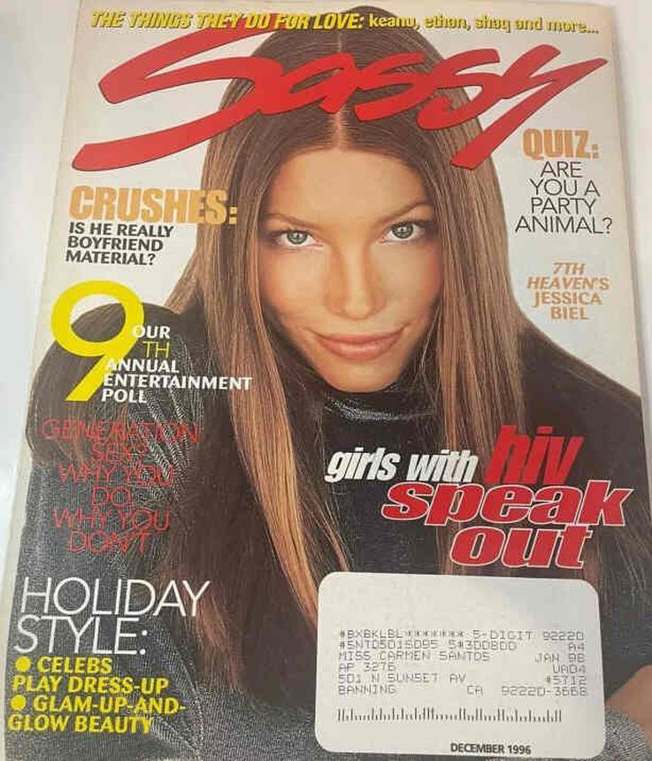 SASSY magazine side cover  December 1996