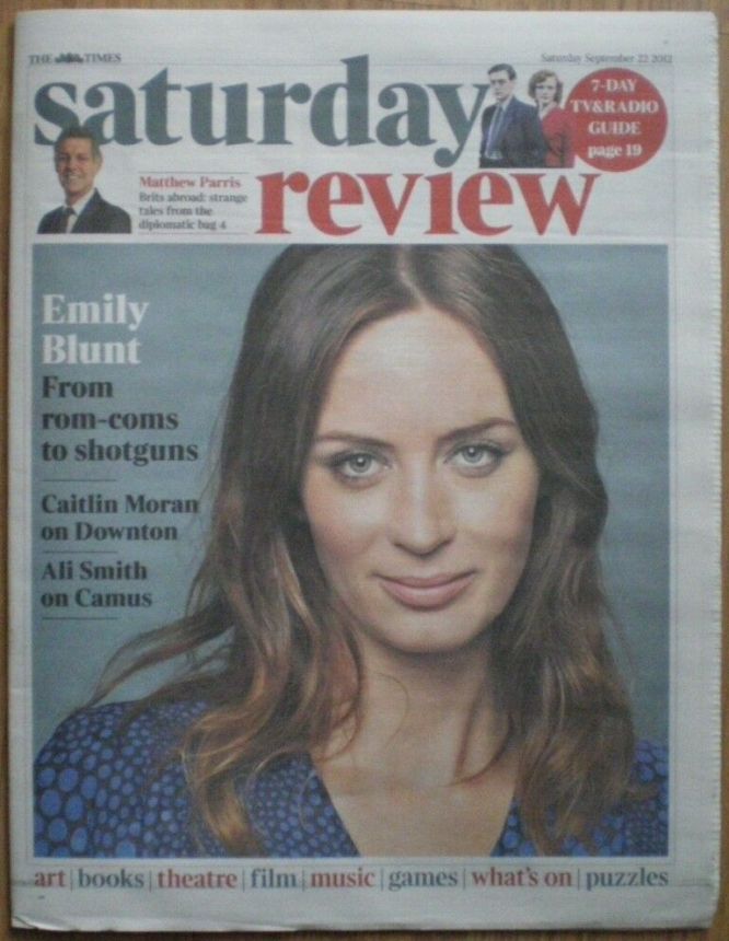 TIMES SATURDAY REVIEW magazine side cover 22 September 2012