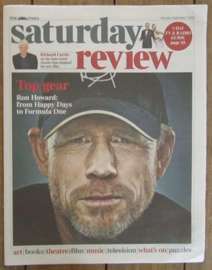 TIMES SATURDAY REVIEW magazine side cover 7 September 2013