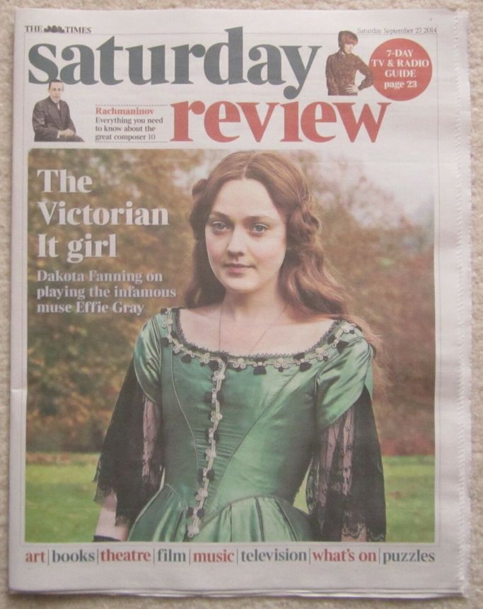 TIMES SATURDAY REVIEW magazine side cover 27 September 2014