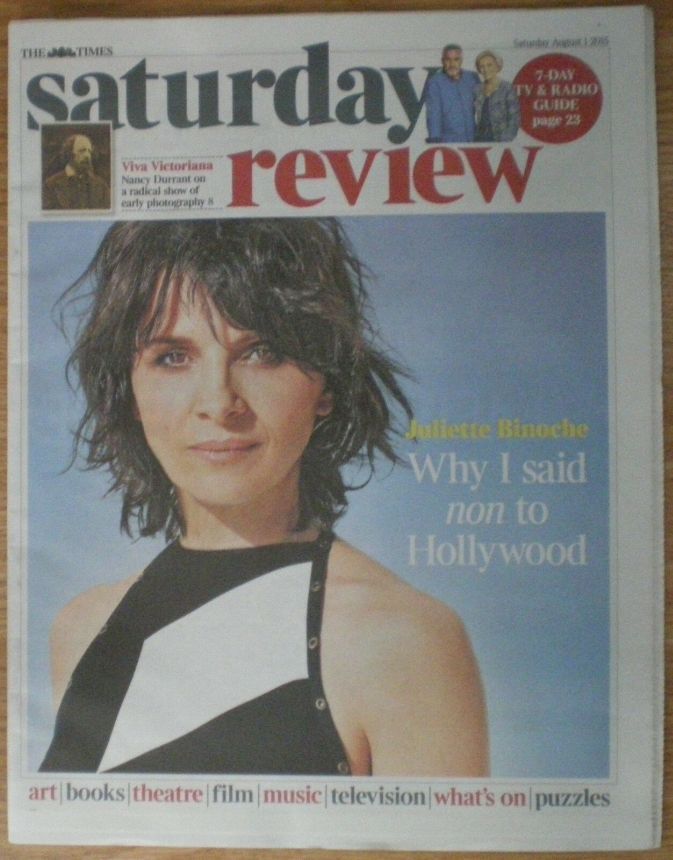 TIMES SATURDAY REVIEW magazine side cover 1 August 2015