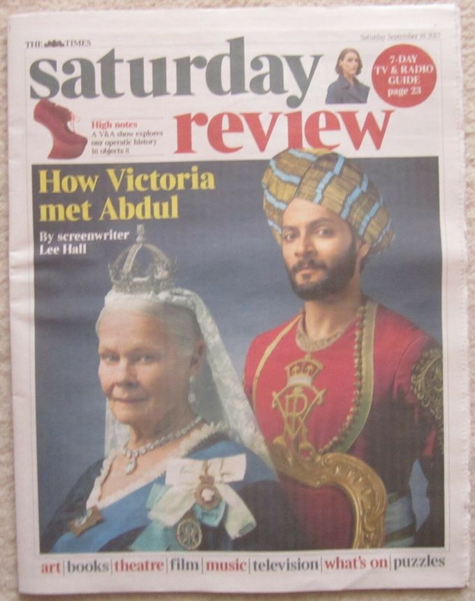 TIMES SATURDAY REVIEW magazine side cover 16 September 2017