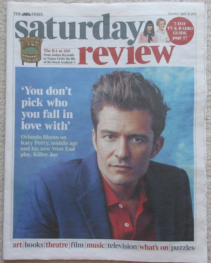 TIMES SATURDAY REVIEW magazine side cover 28 April 2018