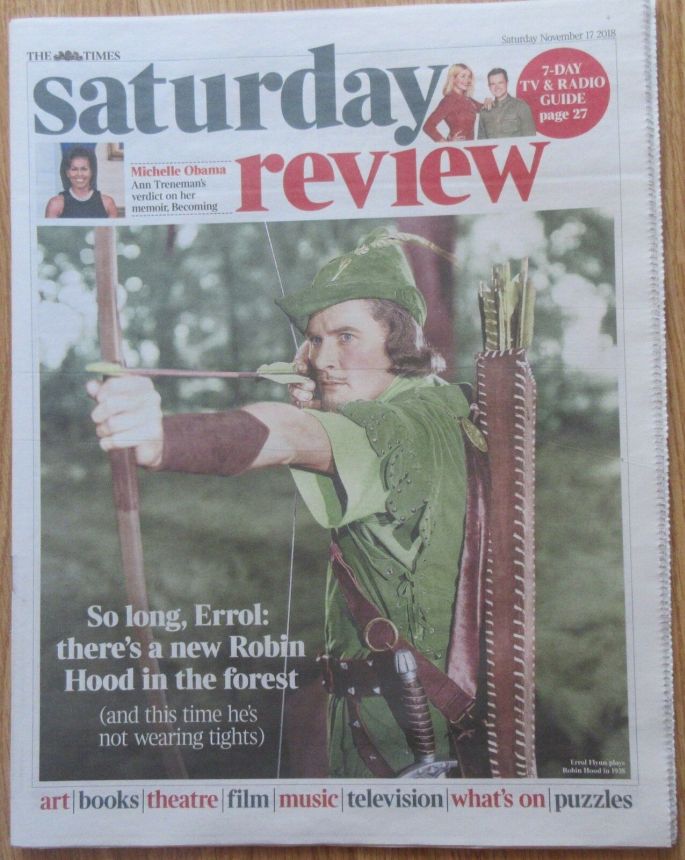 TIMES SATURDAY REVIEW magazine side cover 17 November 2018