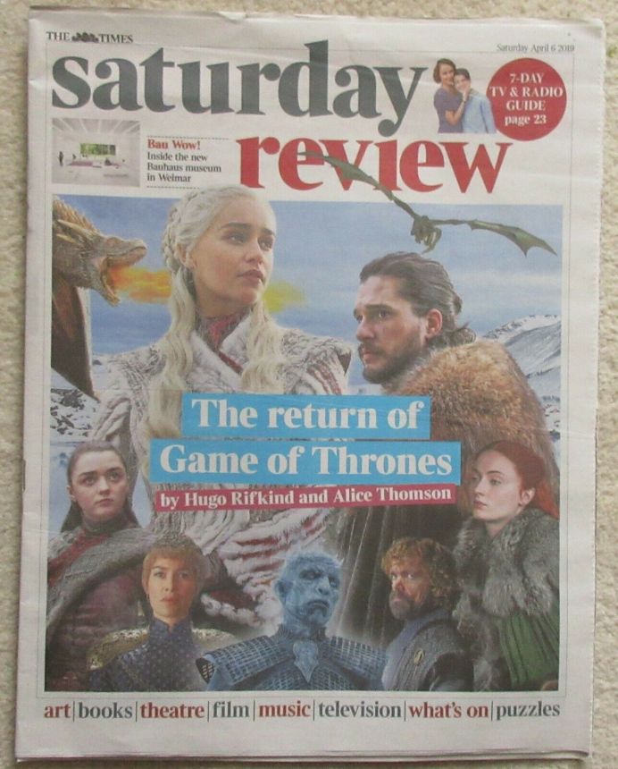 TIMES SATURDAY REVIEW magazine side cover 6 April 2019