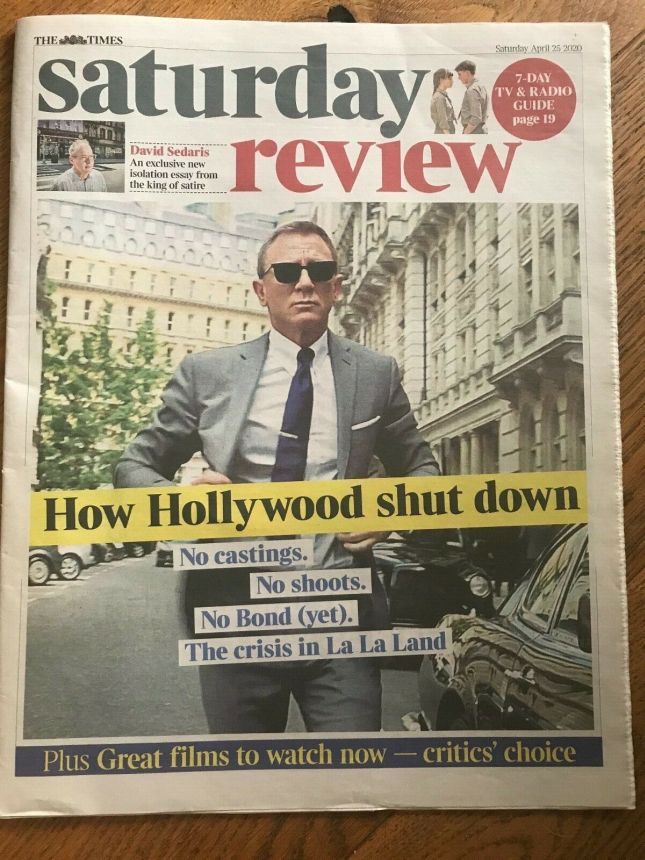 TIMES SATURDAY REVIEW magazine side cover 25 April 2020
