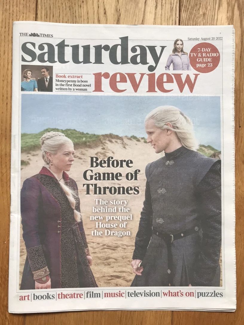 TIMES SATURDAY REVIEW magazine side cover 30 August 2022