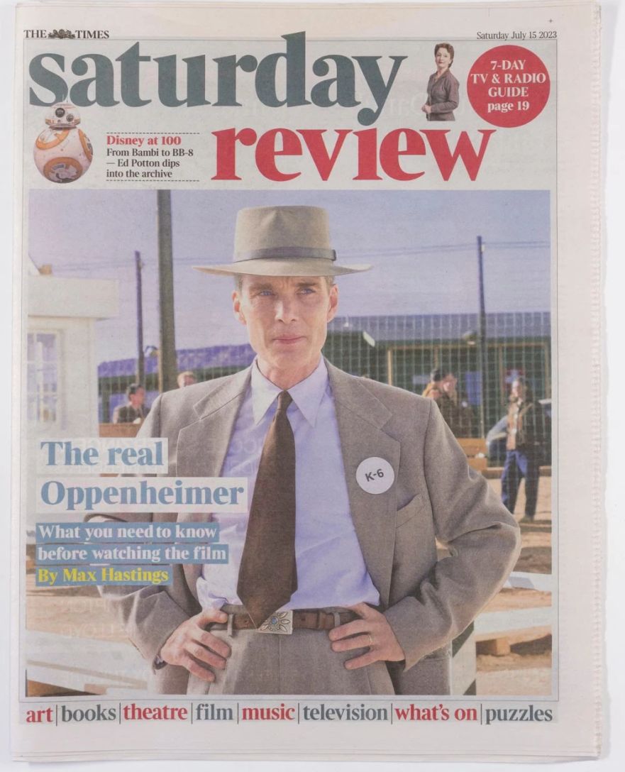 TIMES SATURDAY REVIEW magazine side cover 15 July 2023