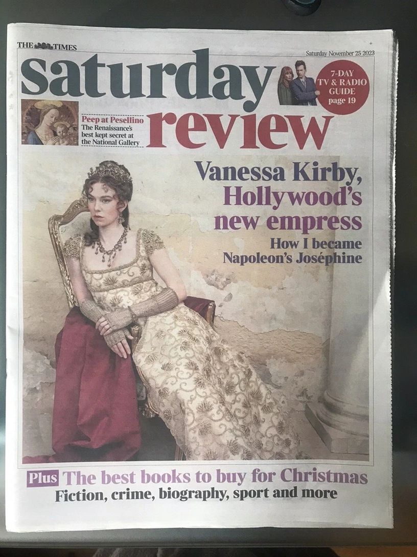 TIMES SATURDAY REVIEW magazine side cover 25 November 2023