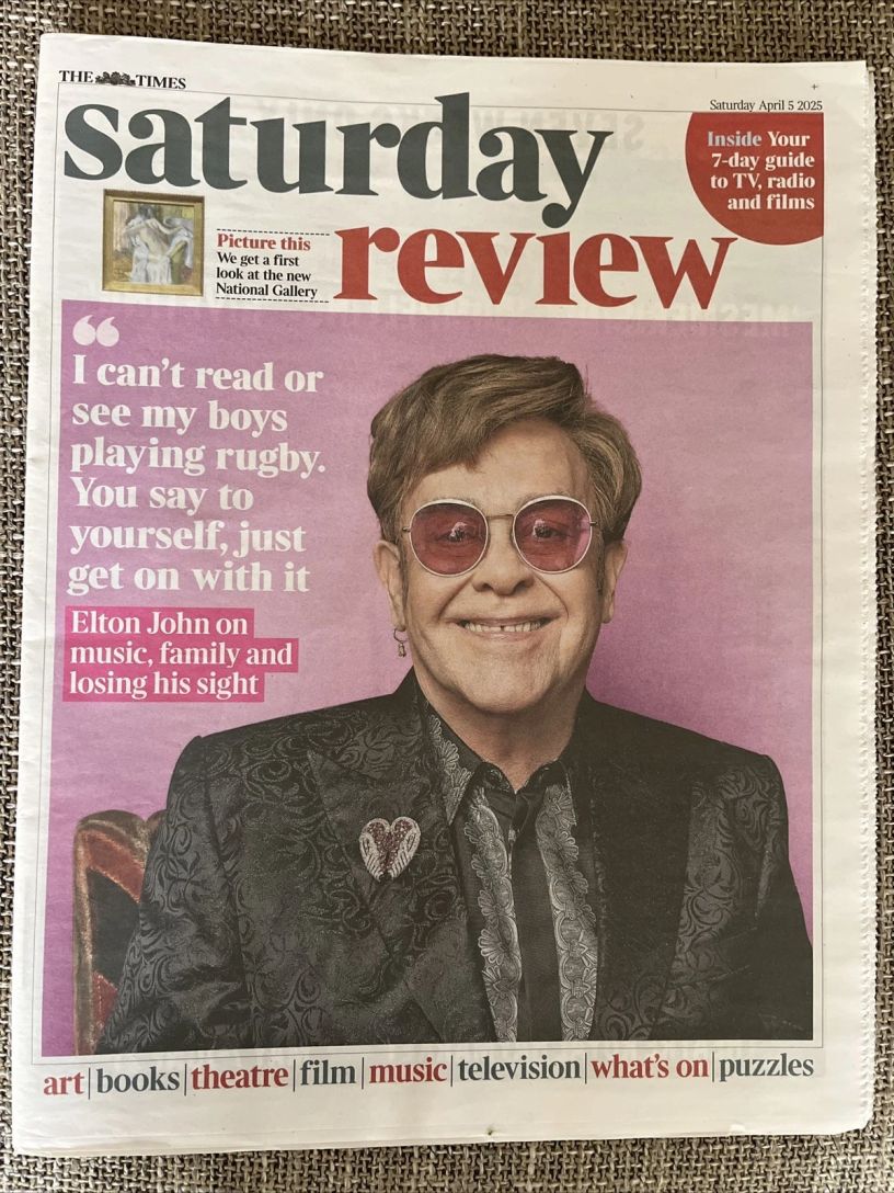 TIMES SATURDAY REVIEW magazine side cover 5 April 2025