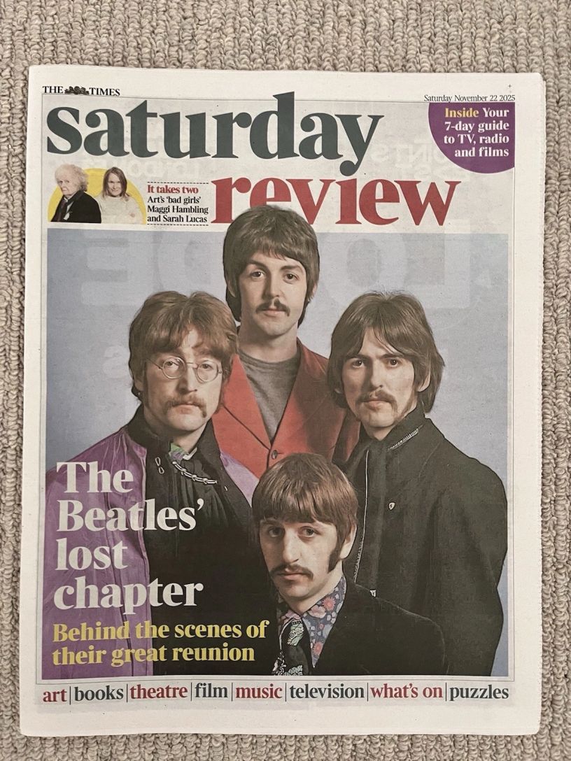TIMES SATURDAY REVIEW magazine side cover 22 November 2025