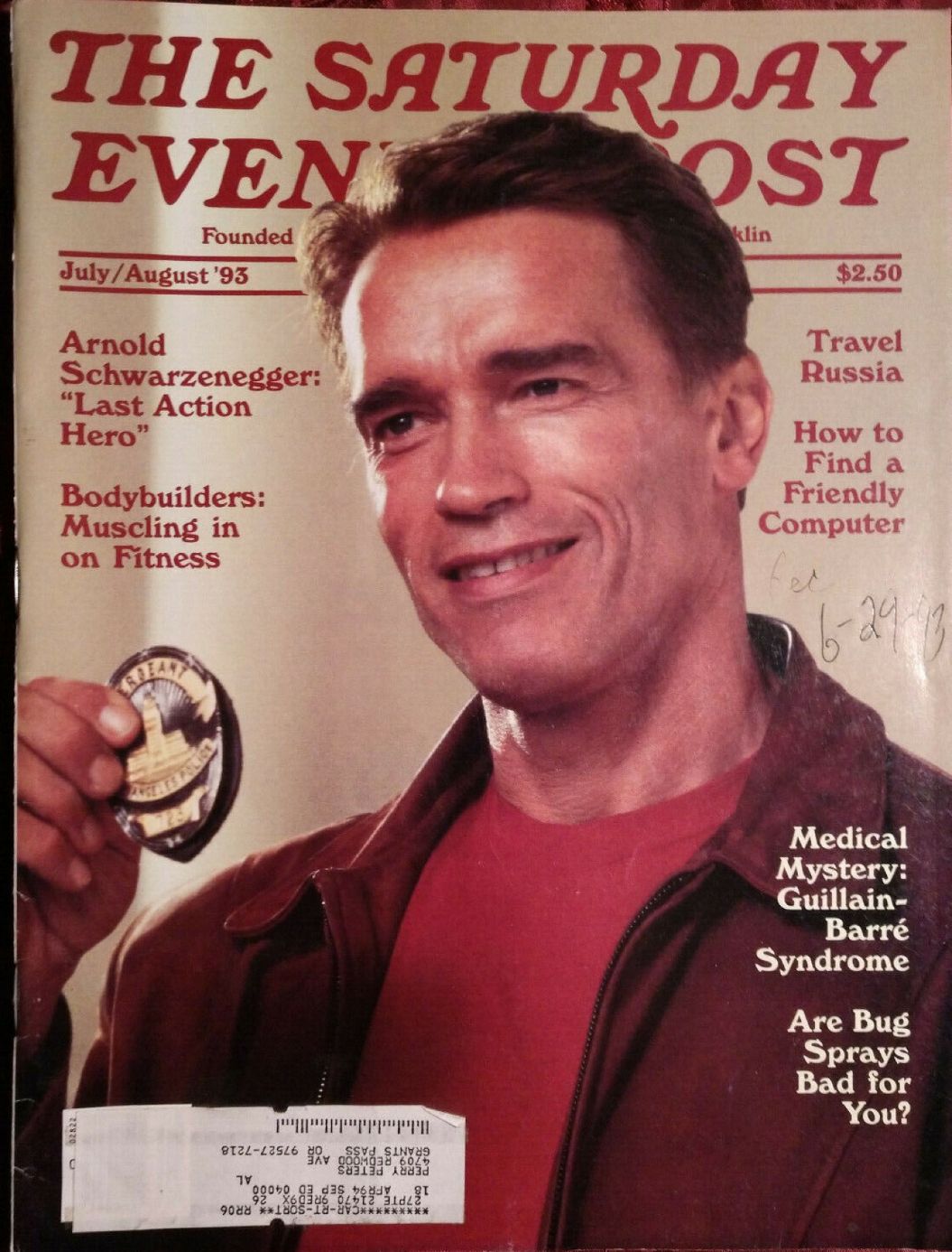 SATURDAY EVENING POST magazine side cover  July/August 1993