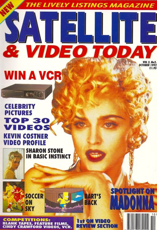 SATELLITE AND VIDEO TODAY magazine side cover  Vol 2 #2 October 1992