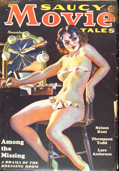 SAUCY MOVIE TALES magazine side cover November 1936