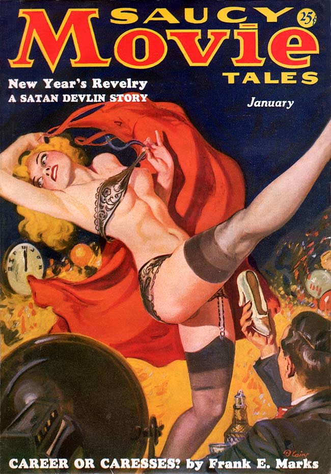 SAUCY MOVIE TALES magazine side cover  Vol 3 # 3 January 1937