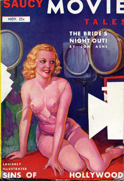 SAUCY MOVIE TALES magazine side cover  Vol 4 # 3 November 1937