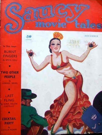 SAUCY MOVIE TALES magazine side cover November 1939