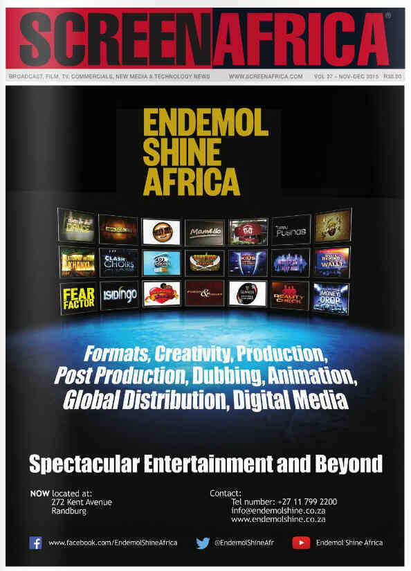 SCREEN AFRICA magazine side cover November/December 2015