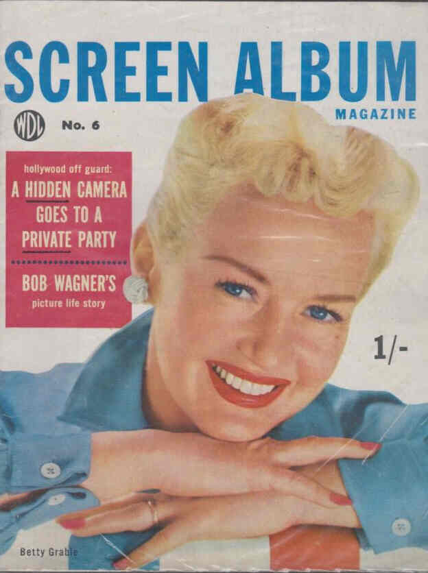 SCREEN ALBUM (UK) magazine side cover Issue 6   1955