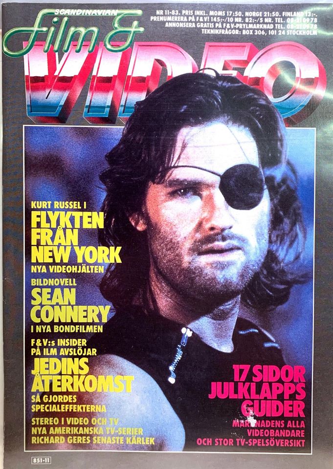 SCANDINAVIAN FILM AND VIDEO magazine side cover Issue 11   1983