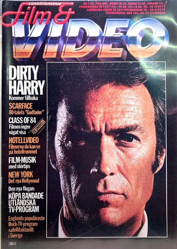 SCANDINAVIAN FILM AND VIDEO magazine side cover Issue 1   1984