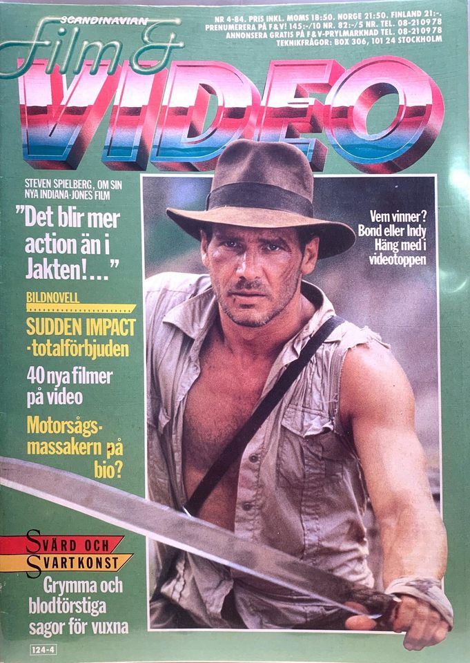 SCANDINAVIAN FILM AND VIDEO magazine side cover Issue 4   1984