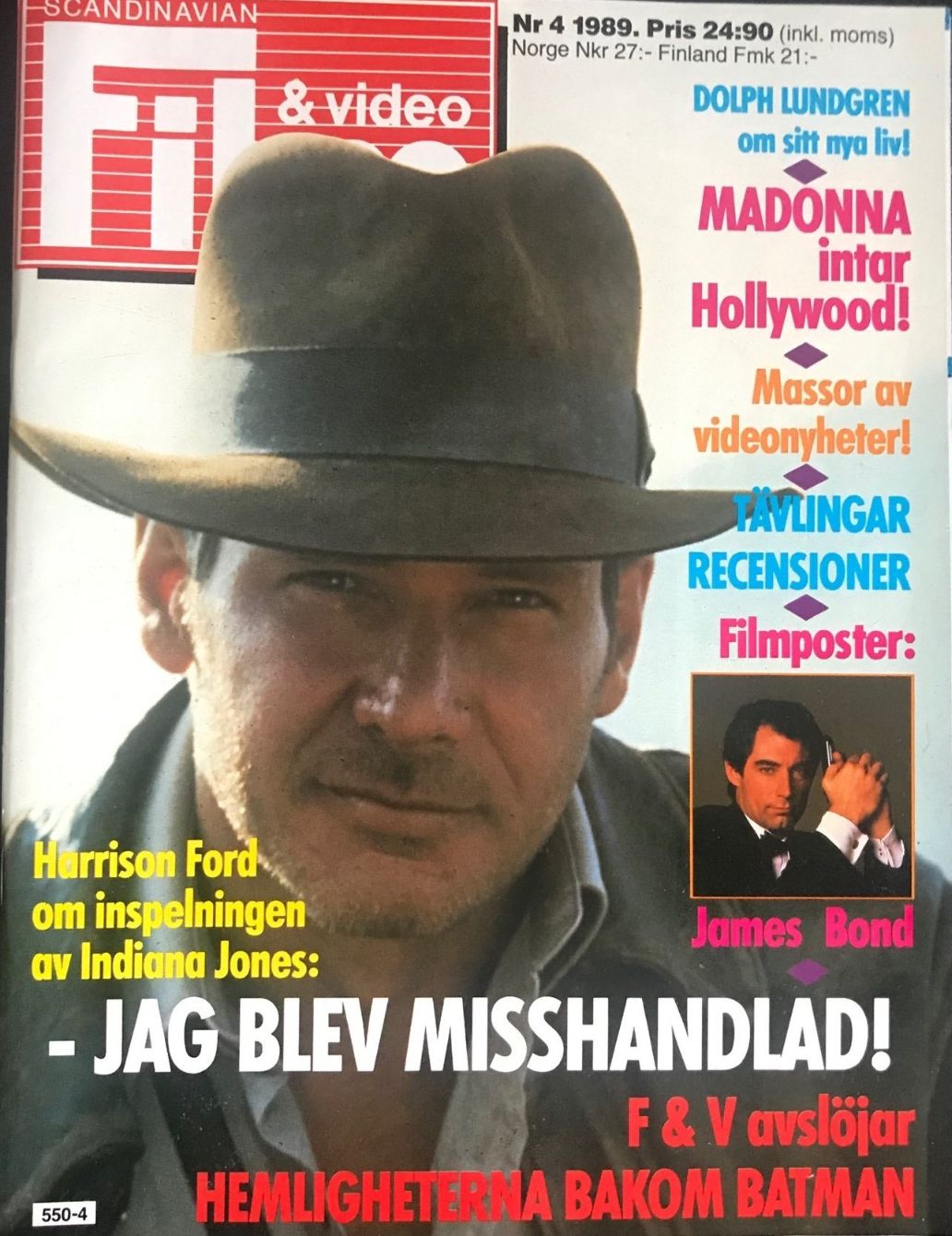 SCANDINAVIAN FILM AND VIDEO magazine side cover Issue 4   1989