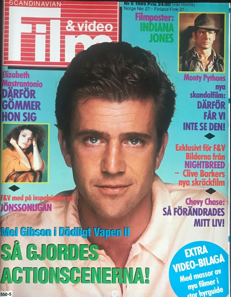 SCANDINAVIAN FILM AND VIDEO magazine side cover Issue 5   1989