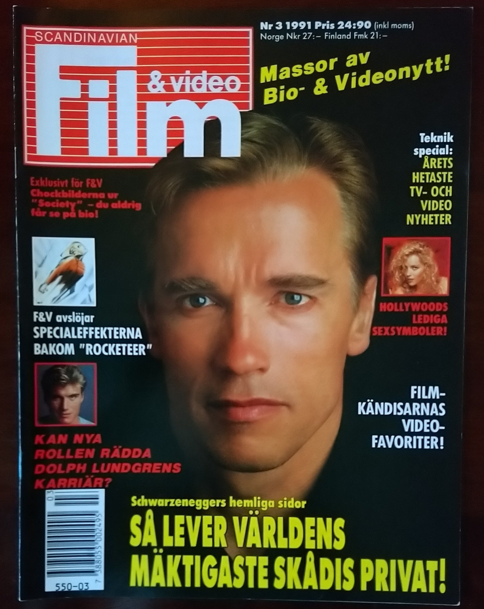 SCANDINAVIAN FILM AND VIDEO magazine side cover Issue 3   1991