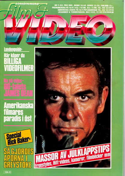 SCANDINAVIAN FILM AND VIDEO magazine side cover Issue 11   1984