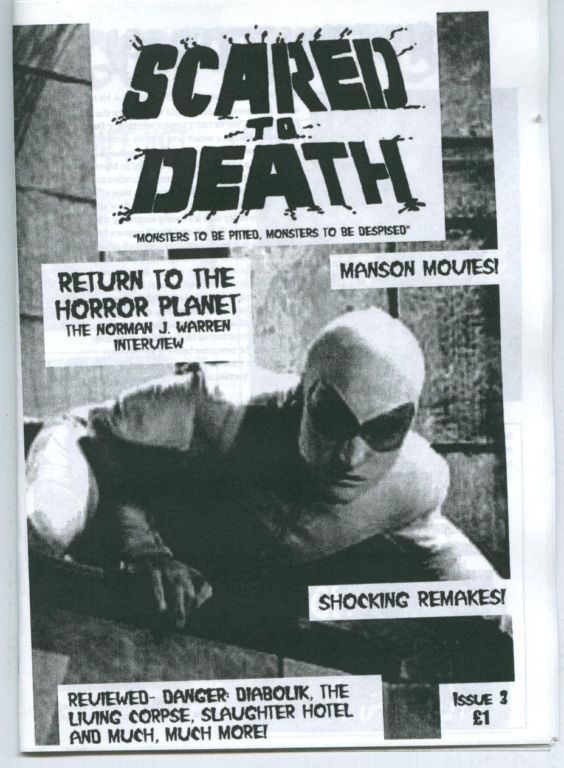 SCARED TO DEATH magazine side cover Issue 3  
