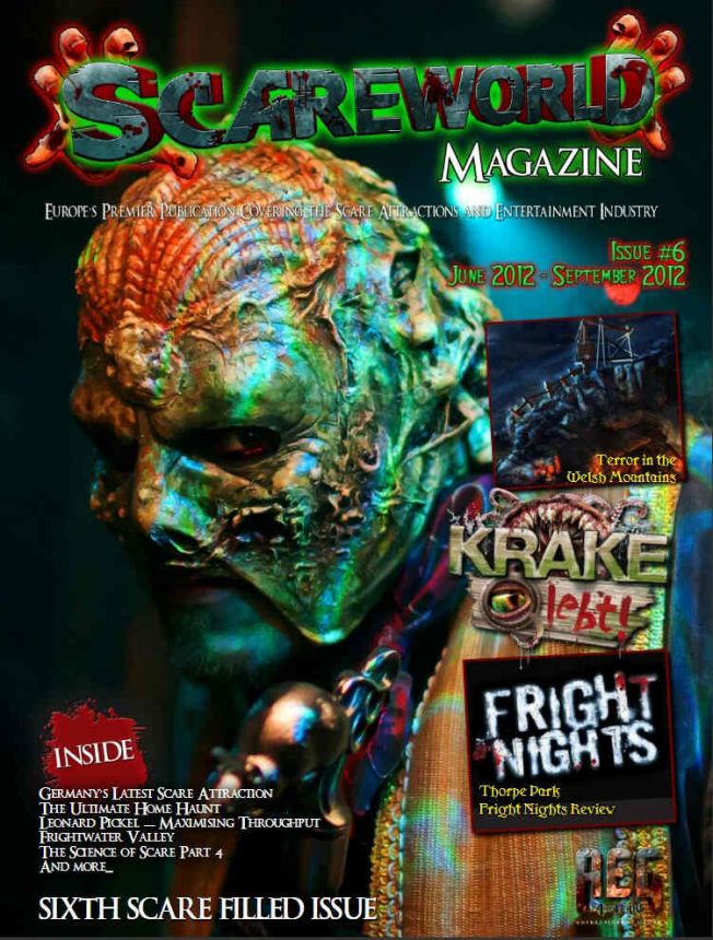 SCAREWORLD magazine side cover Issue 6 June/July/August/September 2012