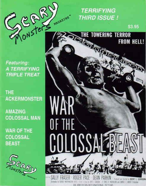 SCARY MONSTERS magazine side cover Issue 3  1992