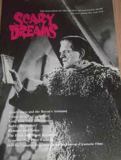 SCARY DREAMS magazine side cover Issue 2 Summer 1994