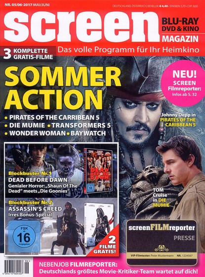 SCREEN BLURAY DVD magazine side cover May/June 2017