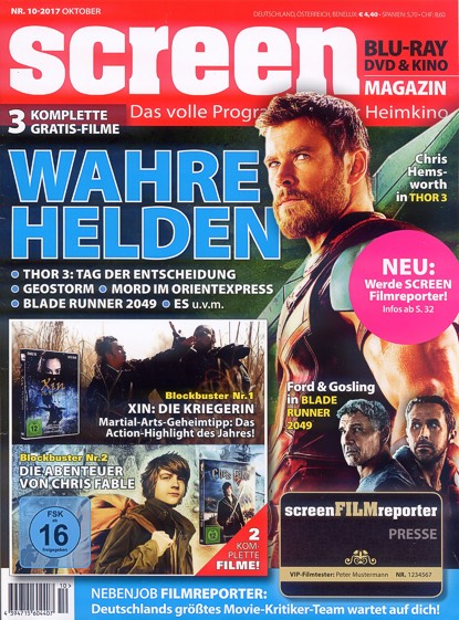 SCREEN BLURAY DVD magazine side cover  October 2017