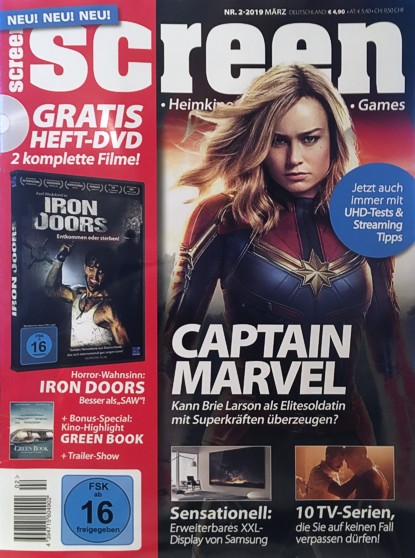 SCREEN BLURAY DVD magazine side cover  February/March 2019