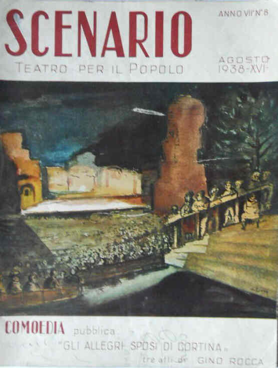 TEATRO SCENARIO magazine side cover Issue 8  August 1938
