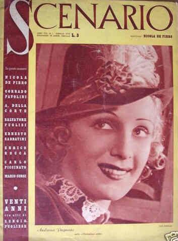 SCENARIO (It) magazine side cover  Vol 8 # 1 January 1939