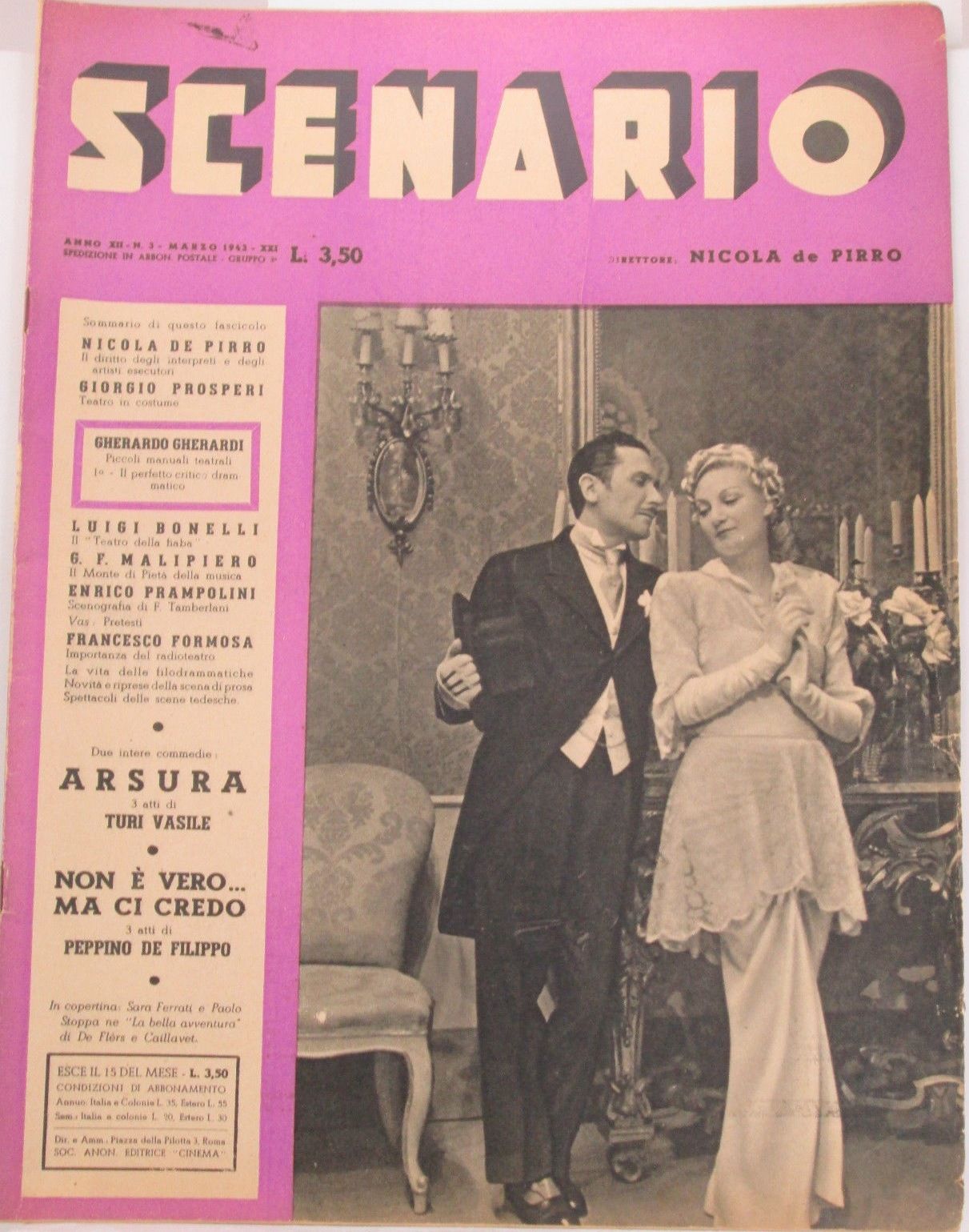 SCENARIO (It) magazine side cover March 1943