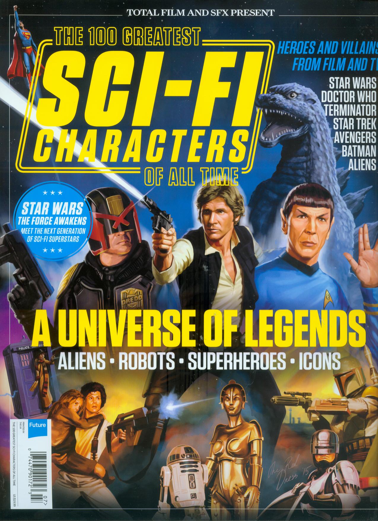 100 GREATEST SCI-FI CHARACTERS magazine side cover  2018