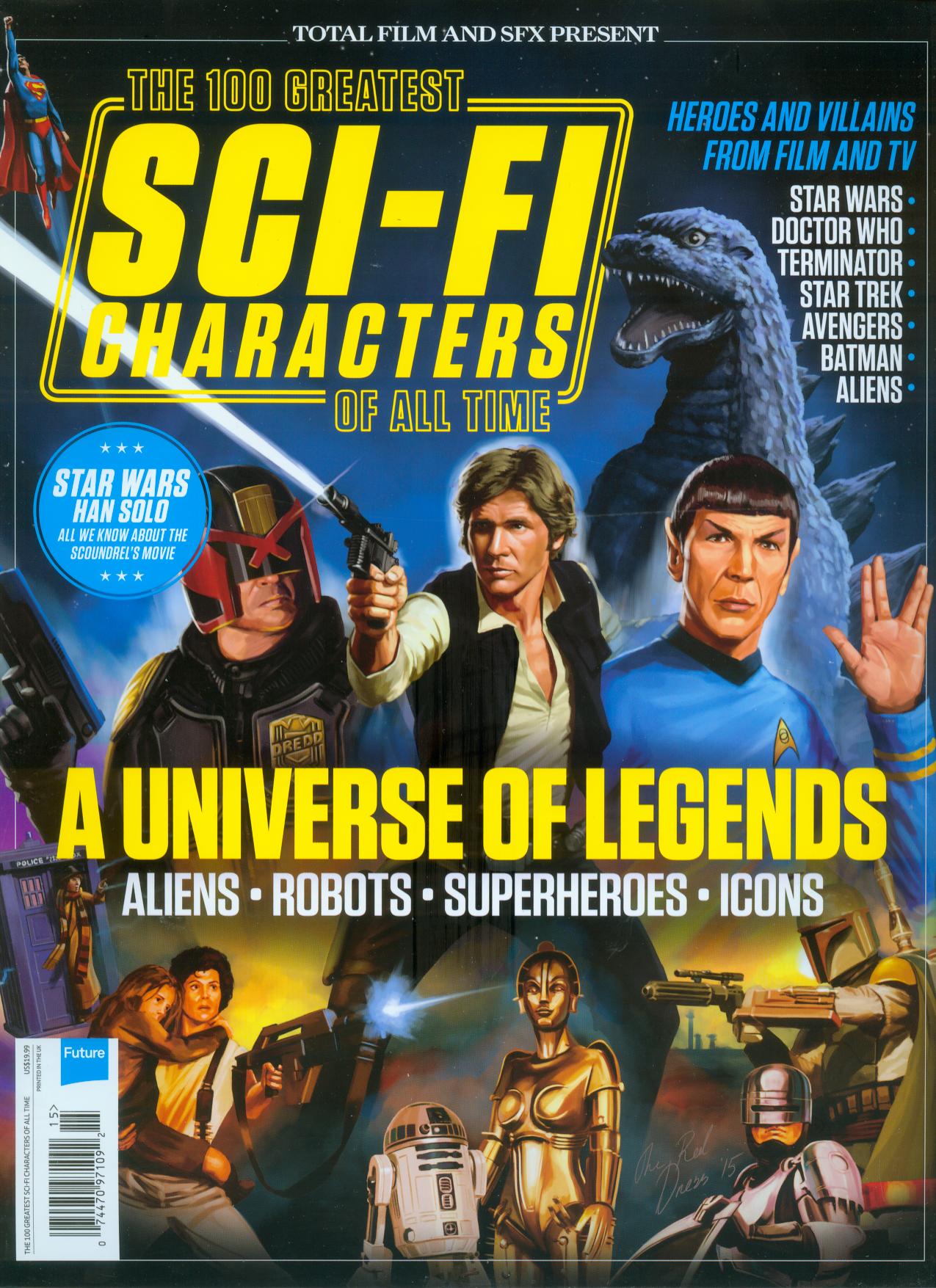 100 GREATEST SCI-FI CHARACTERS magazine side cover  2018
