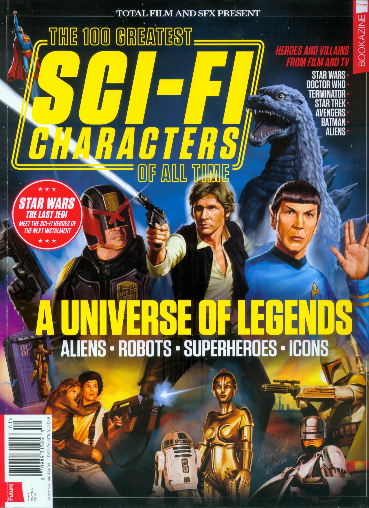 100 GREATEST SCI-FI CHARACTERS magazine side cover  2017