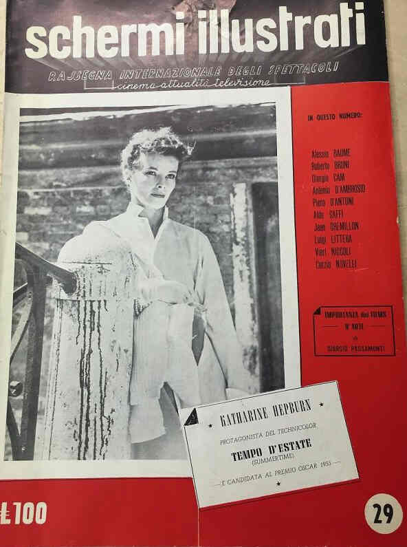 SCHERMI ILLUSTRATI magazine side cover Issue 29   1955