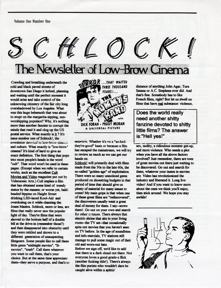 SCHLOCK magazine side cover  Vol 1 No  1   