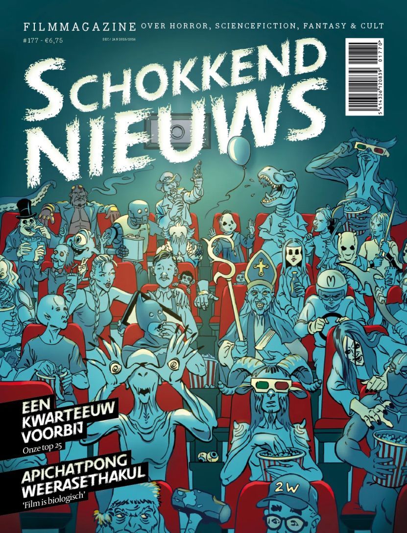 SCHOKKEND NIEUWS magazine side cover Issue 177  December 2025