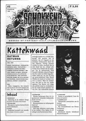 SCHOKKEND NIEUWS magazine side cover Issue 2 August 1992